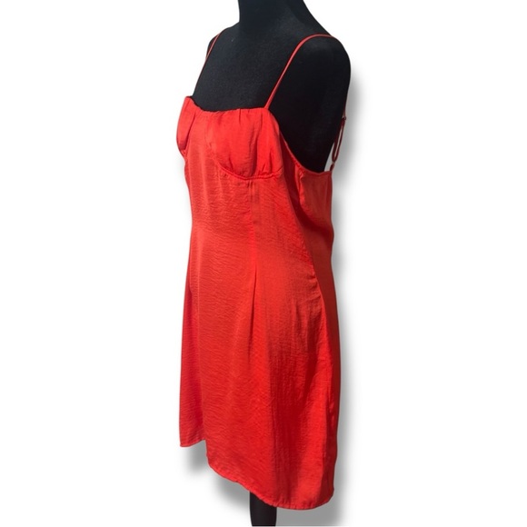 Princess Polly Charm Mini Dress in red Satin Lightweight Bodycon Skinny Straps - Picture 14 of 16